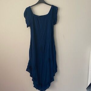 Chic Asymmetrical Navy Dress